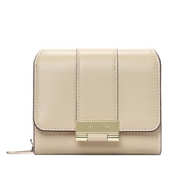 LEEXTON Women's Large Capacity Small Purse Short Women's Elegant and Cute Small Women's Purse with Zip Coin Compartment, Apricot colour