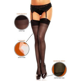 GLAMORY Women's Perfect Suspender Stockings, 20 Den, White(Weiss), XXX-Large