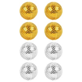 Pack of 8 Magnetic Massage Balls, Golden and Silver Massage Balls, Hedgehog Massage Balls, Magnetic Acupressure Balls for Stress Relief or Massage (3.2 cm)