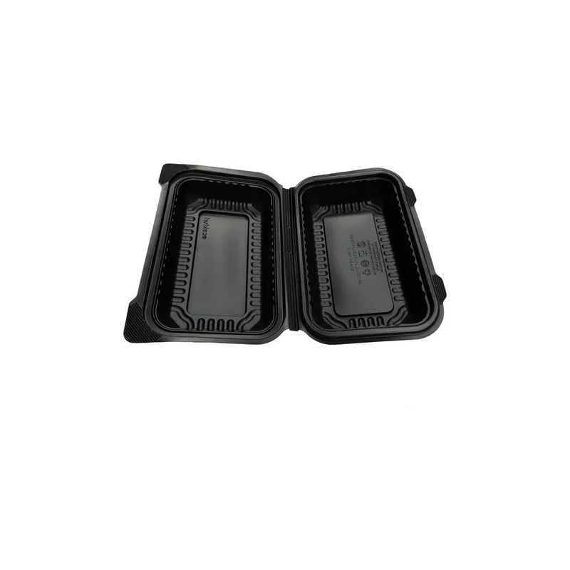 Contenedor Liso 9x6 Pulgadas Desechable Biodegradable 150pzs