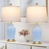 23" Modern Blue Ceramic Table Lamps Set of 2, Coastal