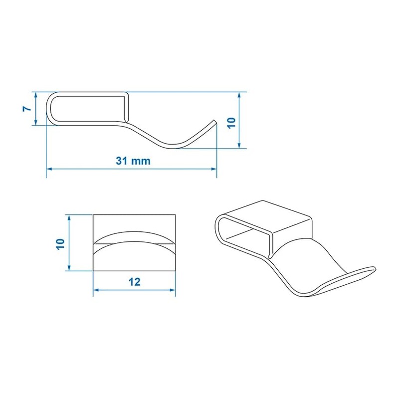 Chassis Clamp Cable Clips for Cable Diameter 6-8 mm Length