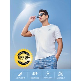 NORTHYARD Men's Athletic Quick Dry Running T-Shirts Workout Active Lightweight Short-Sleeve Shirts Gym Fishing Tee Tops White L