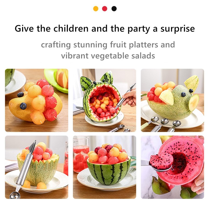 6 Pcs Stainless Steel Fruit Carving Knife Set, Kitchen Fruit