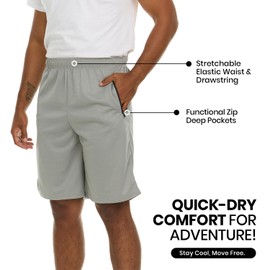 Essential Elements 4 Pack: Men's Dry-Fit Sweat Resistant Active Athletic Performance Shorts, Set E, Small