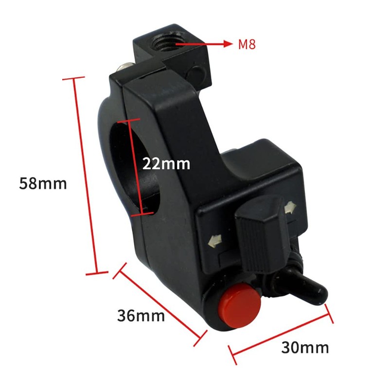 VOANZO 3 in 1 Motorcycle Switch Handlebar Switch Toggle Switch