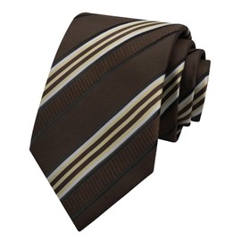 GHTIYLP Ties for Men Self-tied Striped Tie, Classic Formal Men's Neckties, Plaid Tie for Office Wedding Party Casual (Dark Brown)