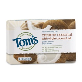 Tom's of Maine Natural Beauty Bar Soap, Creamy Coconut With Virgin Coconut Oil, 5 oz. 6-Pack