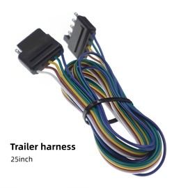 ePathChina 63CM/25inch 5-Pin Trailer Wiring Connector Harness, 5-Way Flat Trailer Wire Extension for Commercial Vehicle/Semi - trailer/Trailer