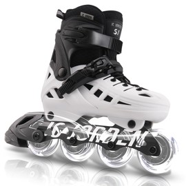 Inline Skates for Kids Girls and Boys, 4 Sizes Adjustable Roller Skates Blades with Full Light Up Wheels for Women Men, Durable Outer Shell, Roller Skates 4-12 Adults