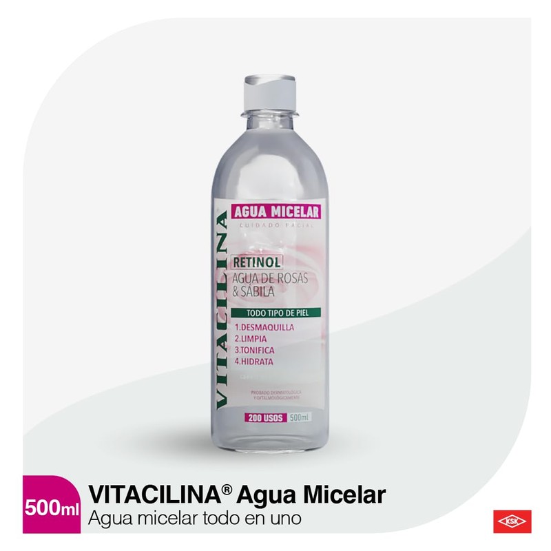 Vitacilina Agua de Rosas Micelar 500 ml