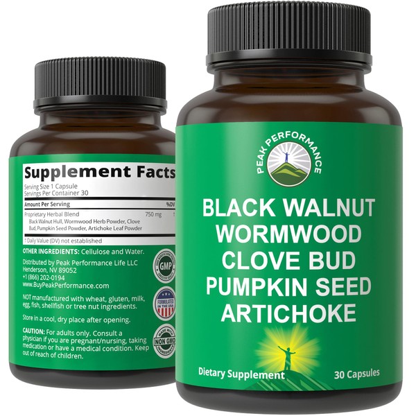 Wormwood Black Walnut Clove Cleanse for Humans. Elimination Detox +