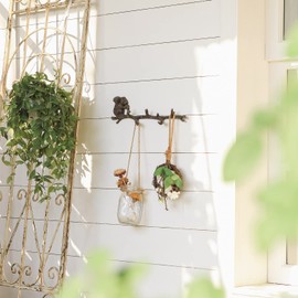 NIKKY HOME Cast Iron Rustic Coat Hook Hanger Vintage Squirrel Decorative Wall Hooks Practical Metal Storage Organizer Wall Mounted Hanging Hooks for Garden Tools Keys Indoor Outdoor Wall Decoration