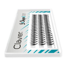Clavier False Eyelashes in Tufts B-Curl | 10 Eyelashes in a Tuft | Various Lengths from 6 to 14 mm | Natural Looking for a Multidimensional Effect