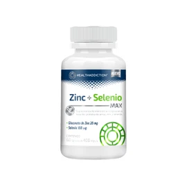 HEALTHADDICTION - Zinc + Selenio MAX - Suplemento Antioxidante, Salud de la Piel y Apoyo a Protección Cardiovascular - 60 Cápsulas