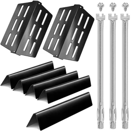 GasSaf 19.5 Burner Tubes | 17.5 Flavorizer Bars | Heat Plates Deflectors for Weber Genesis 300 Series E310 E320 E330 S310 S320 S330 Gas Grills(Front-Control), Grill Parts for Weber 7620 7622 62752