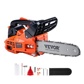 VEVOR Gas Chainsaw, 25.4CC 12" 1.2HP, Gasoline Powered Chain Saw, Handheld Cordless Petrol Chainsaws for Tree Wood Branch Cutting, Tree Trimming, Land Clearing, Farm Garden Ranch Forest Cutting Use:_12 inch【Displacement: 25 cc】