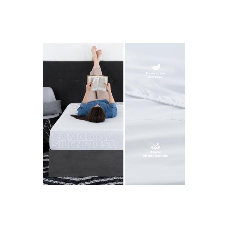 REAL TEXTIL Cubre Colchón Protector Impermeable Ajuste 45 cm King