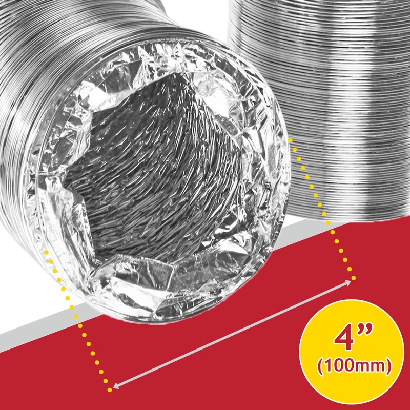 SPARES2GO Universal 5m Extra Long Aluminium Flexible Tumble Dryer Vent