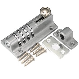 Combination Door Security Slide Latch Lock,V·RESOURCING® High Security 4 Digit Pin Dial Gate Lock for Sheds, Home Reinforcement, barns, Fences, childproofing, cupboards, Workshop