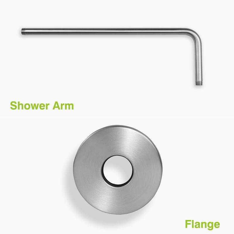 Naiture Brass 20" Straight L Shaped Extension Shower Arm with