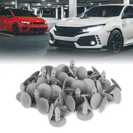 X AUTOHAUX 40 x Plastic Stud Rivets Shape Clips 8 mm Hole Diameter Grey for Car