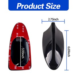 ijuicy 1 PC Shark Fin Antenna Cover for Car, Car Antenna Topper, Vehicle Shark Fin Shape Cover with Adhesive Tape, Universal Car Accessories for Most Cars, SUVs, Vans (Black)