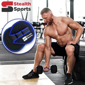 Stealth Sports Weight lifting Gym Grip Pads Non-Slip Neoprene Pull Up Bar Pads Substitute of Workout Gloves Prevents Callus Tears–Calisthenics Fitness Weightlifting Grip Gloves (3 Loop)