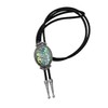 YOQUCOL Stone Bolo Tie Native Western Cowboy Genunie Leather Bola