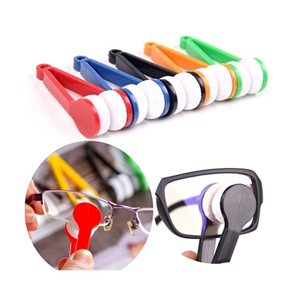 LERORO 5 Pcs Mini Sun Glasses Eyeglass Microfiber Spectacles Cleaner Soft Brush Cleaning Tool Mini Microfiber Glasses Eyeglasses Cleaner Cleaning Clip