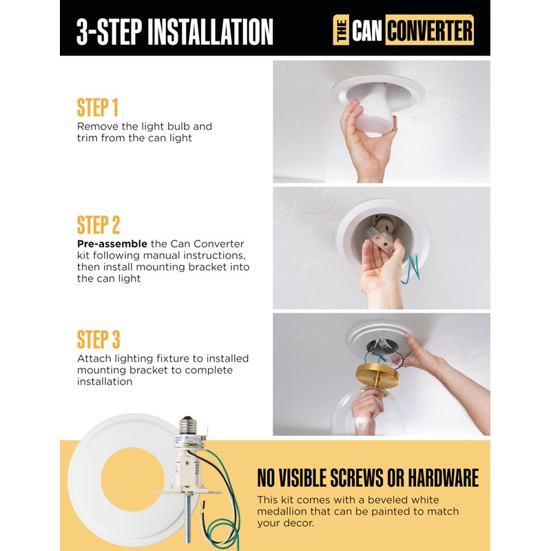 The Can Converter R1 Recessed Can Light Conversion Kit w/