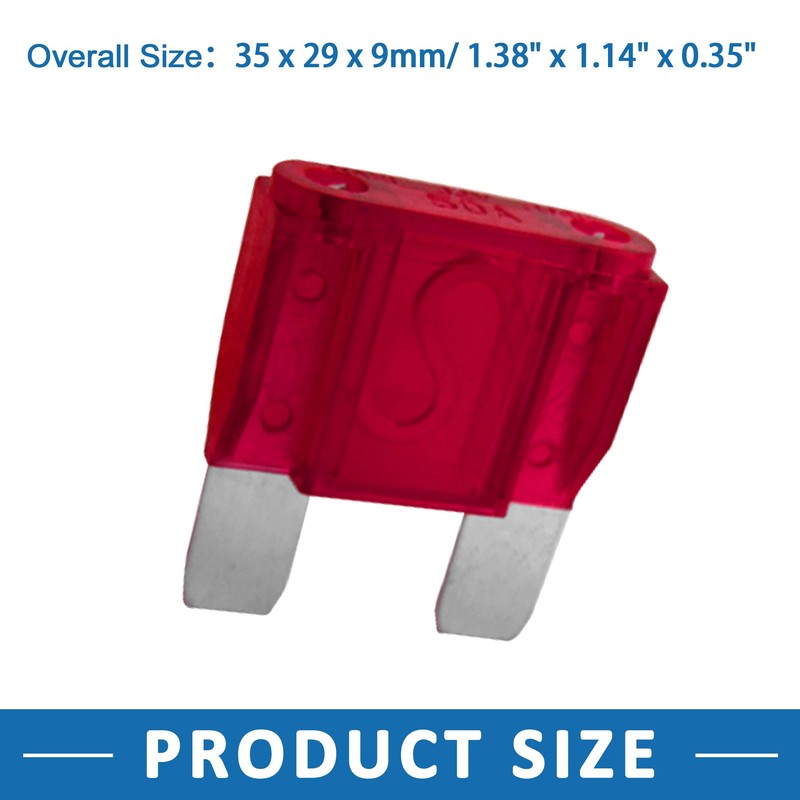 A ABSOPRO Car Red Plastic Coated Blade Type Maxi Fuse