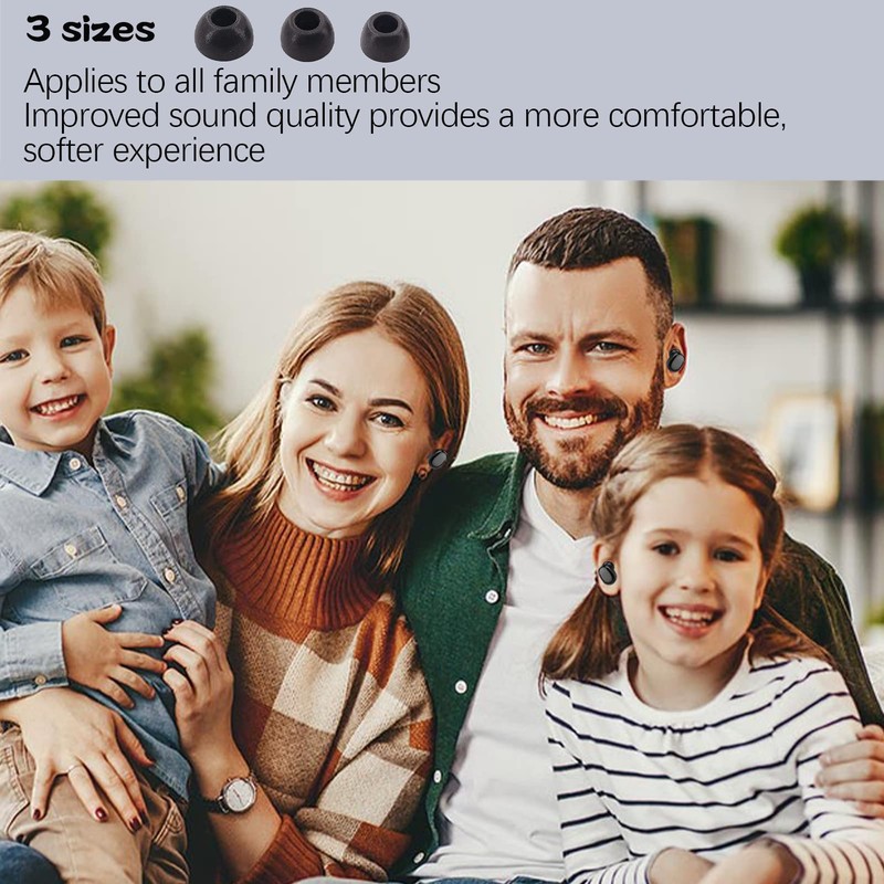 Memory Foam Earbud Tips Set, 3 Sizes Ear Tips Compatible