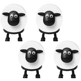 Toilettenpapierhalter mit Schaf, 4 Stück lustiger Toilettenpapierhalter, für 42mm Rollen - Perfekt als Deko, freistehend, Badezimmer-Set für Toilettenpapier, Klorollenhalter