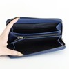 LogoSpark Men's Long Wallet, Round Zipper, Slim, Embossed, Embossed, Children,