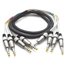 4 Channel 1/4" TRS Snake Cable - 5 Feet Long - Serviceable Ends - Pro Audio Effects Snake for Live Live, Recording, Studios, and Gigs - Patch, Amp, Mixer, Audio Interface 5'
