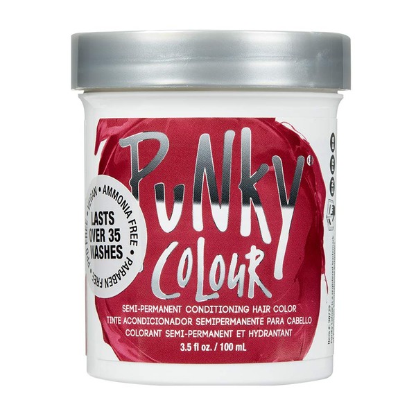 Punky Cherry on Top Semi Permanent Conditioning Hair Color, Vegan, PPD and Paraben Free, lasts up to 35 washes, 3.5oz