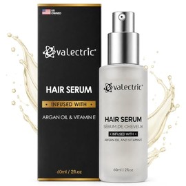 Evalectric Argan Oil Hair Serum - Hair Serum for Dry Damaged Frizzy Hair with Vitamin E - Anti Frizz Hair Serum for Straightening Hair - Hair Smoothin
