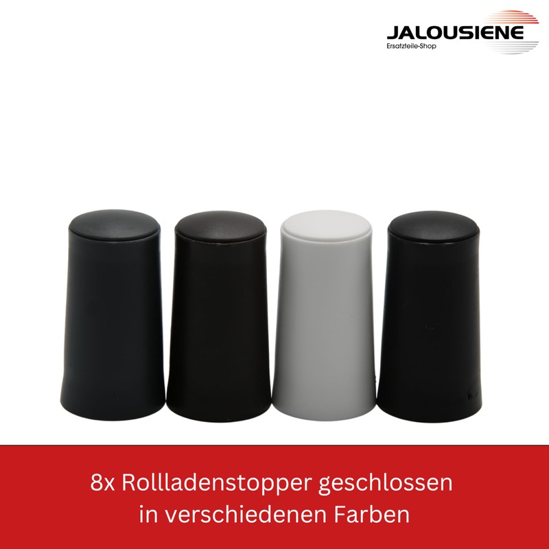 8 x roller shutter stoppers, colour: grey/brown/white/anthracite/black (white closed)