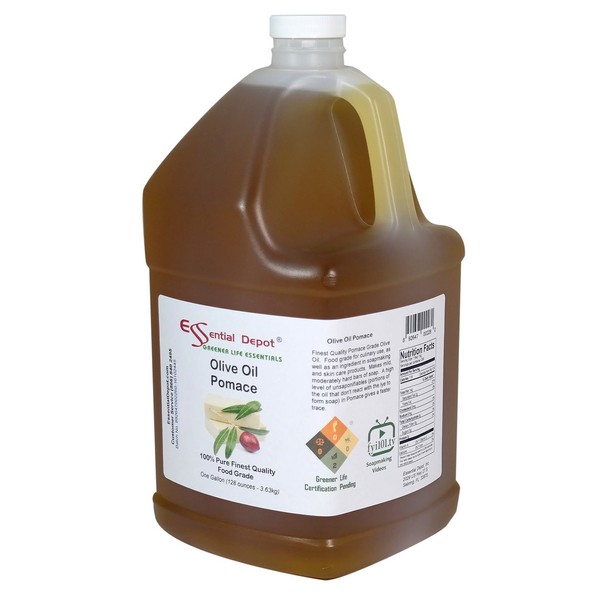 Olive Oil - Pomace Grade - Food Grade - 1 Gallon - 128 oz - safety sealed HDPE container with resealable cap