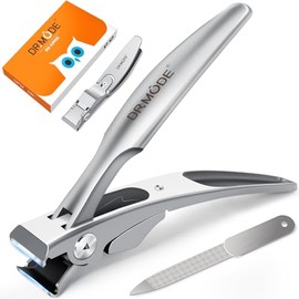 DRMODE Cortauñas Recto Para Hombres, Ergonómico De 18 Mm Para Uñas Gruesas Y Personas Mayores Con Mandíbula Ancha, Mango Largo, Punta Afilada, Acero Inoxidable, Plata