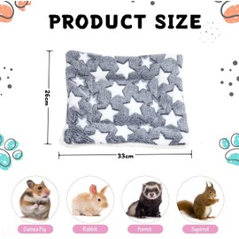 Guangyu Pack of 3 Small Animal Plush Bed, Fluffy Fleece, Rabbit Bed, Pet Mat, Mat for Rabbits, Guinea Pigs, Squirrels, Hamsters