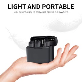 XTUGA J13 2 Pack Wireless Lavalier Microphone for Android, 2.4GHz Lapel Mic with Charging Case for Video Recording, TikTok, Live Stream, Plug-Play Mini Mic with Noise Reduction Auto Sync