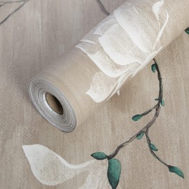 FOWITFUR Shiplap Peel and Stick Wallpaper - Floral Vintage Nuwallpaper 17.7" x 118.1"