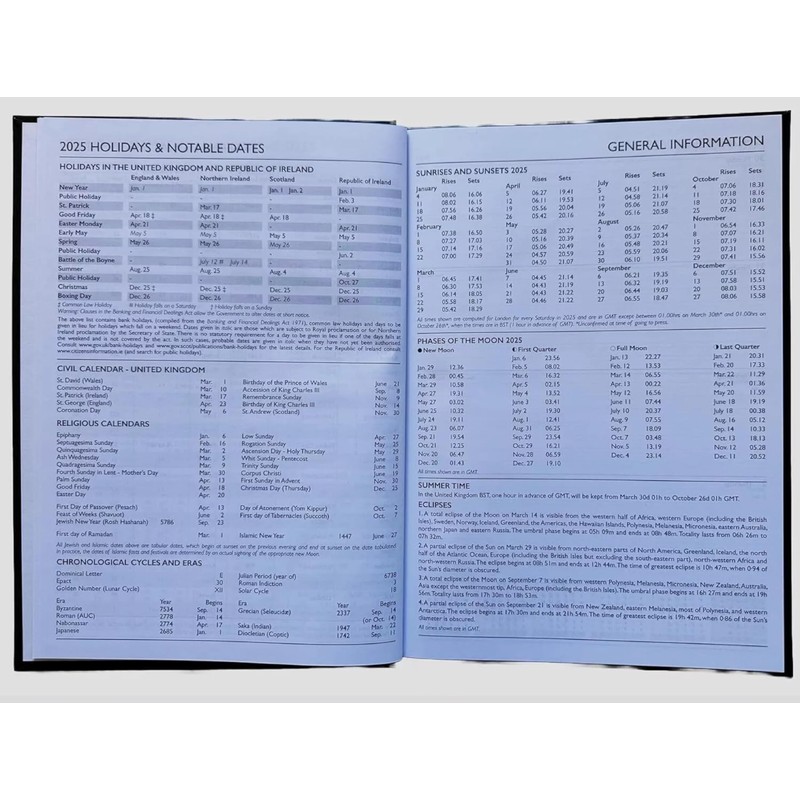 2025 A5 Diary Page per Day Navy Blue