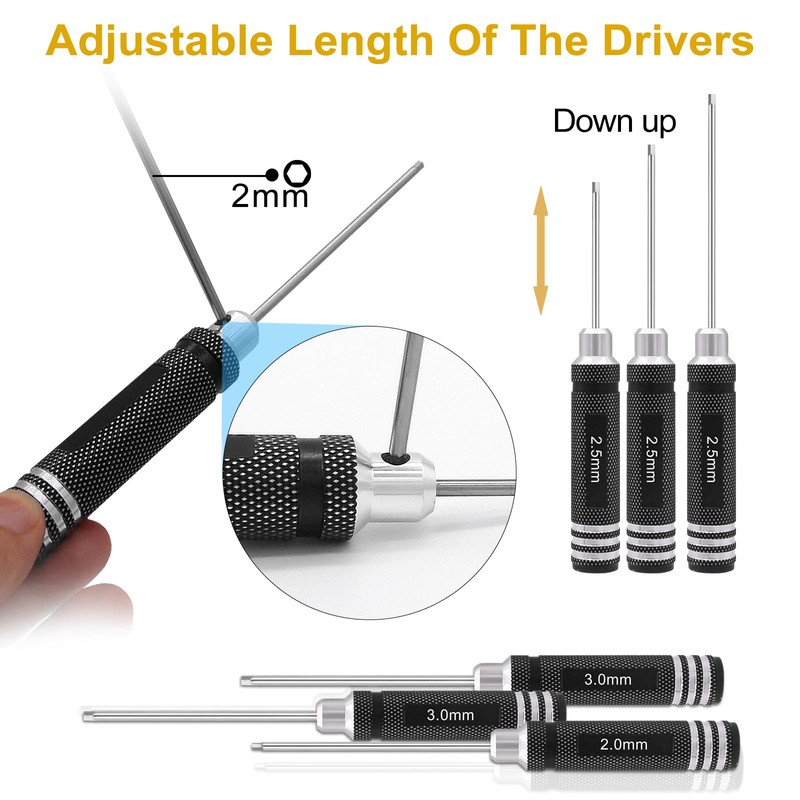 Craznick 19Pcs RC Car Tool Kit Hex Screwdriver Set Nut