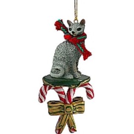 Blue Cornish Rex Candy Cane Ornament