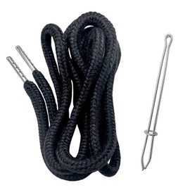 10 cables universales de repuesto con cordón, 1,3 m de largo con 1 unidad de rosca fácil, para pantalones deportivos, pantalones cortos, cuerda con capucha (negro)