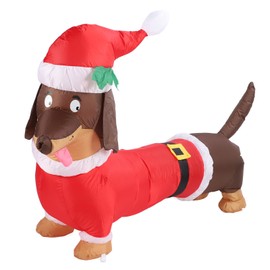Cryfokt 5FT Christmas Inflatable Dachshund Dog, Inflatable Weiner Dog Decoration with Dazzling Lights, Unique Blow Up Yard Dachshund Dog for Indoor Outdoor (2)