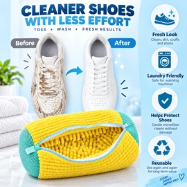 Mesh Shoe Wash Bag for Sneakers – Reusable Tear-Resistant Zipper Laundry Protector for Washer, Dryer & Storage